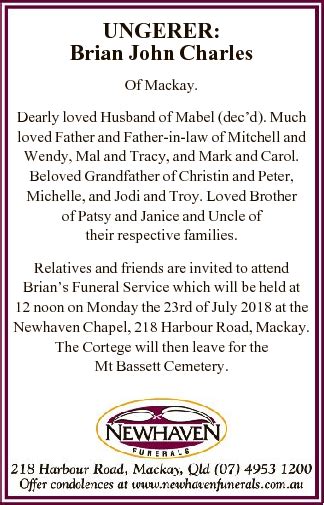 Funeral service will be held in Inverness Crematorium on Thursday 26 January at 11am. . Funeral notices mackay